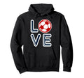 Great Heart I Love Football Soccer Fan Hoodie - Trendy Graphic Unisex