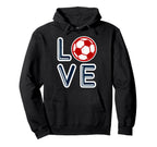 Great Heart I Love Football Soccer Fan Hoodie - Trendy Graphic Unisex