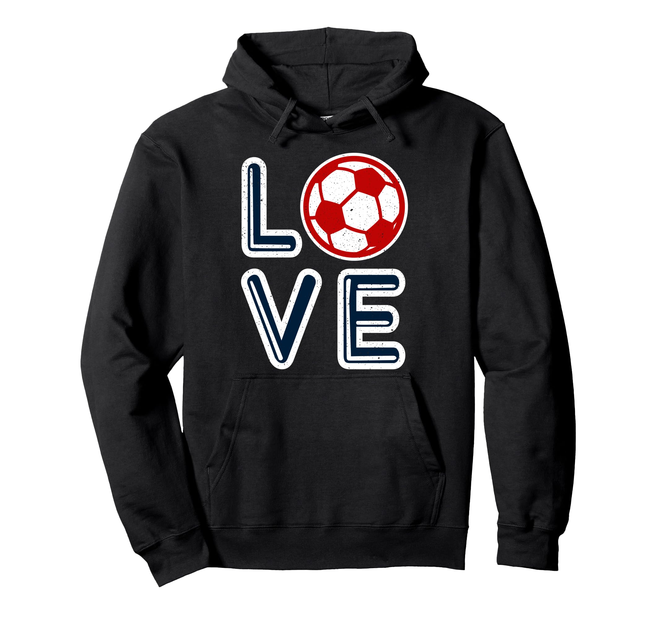 Great Heart I Love Football Soccer Fan Hoodie - Trendy Graphic Unisex