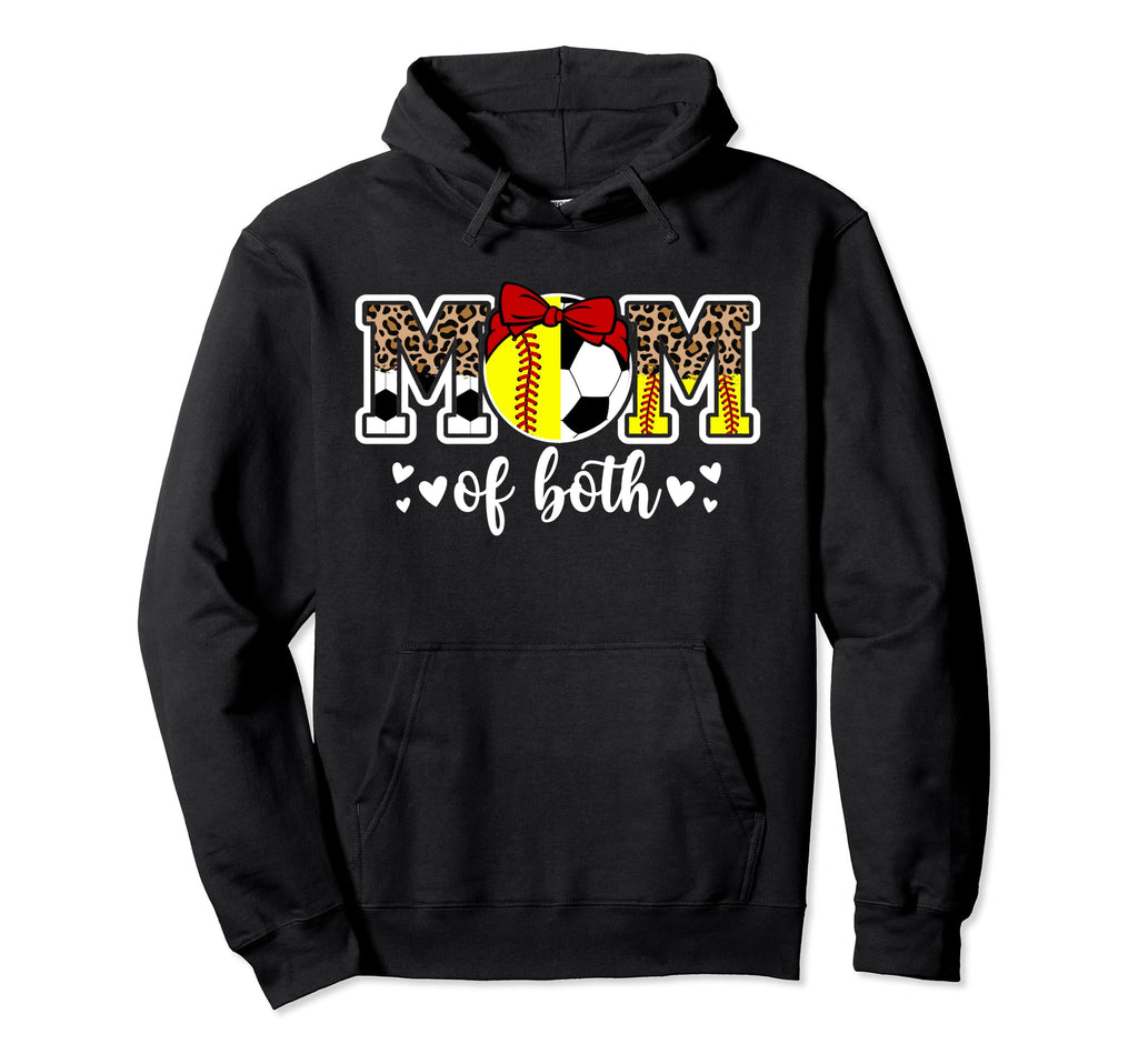 Mom Both Softball Soccer Mom Soccer Hoodie - Aesthetic Graphic Unisex