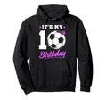 10 Years Old 10Th Birthday Gift Soccer Hoodie - Minimalist Print Unisex