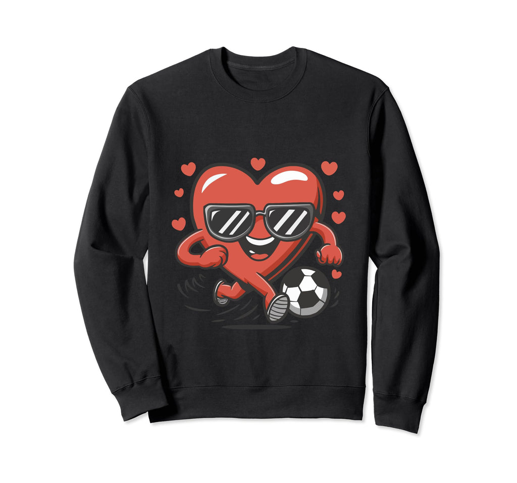 Funny Heart Playing Soccer Sweatshirt - Custom Art Print for Adults
