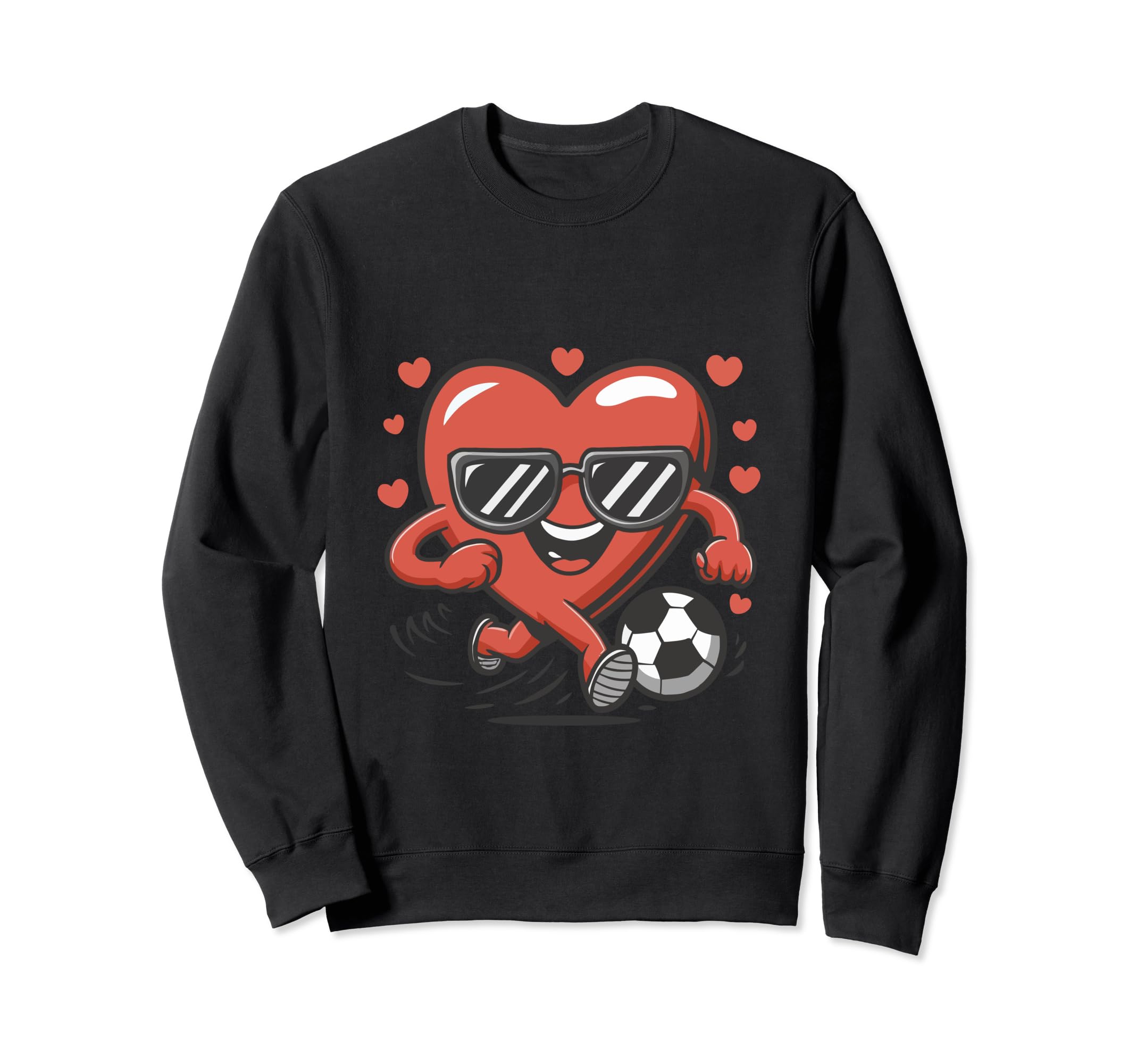 Funny Heart Playing Soccer Sweatshirt - Custom Art Print for Adults