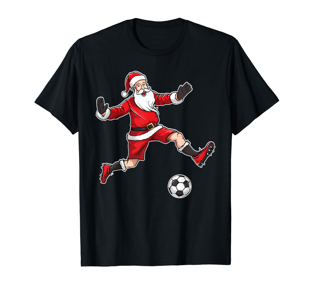 Santa Claus Playing Soccer Family Pajamas T-Shirt - Unique Graphic Unisex