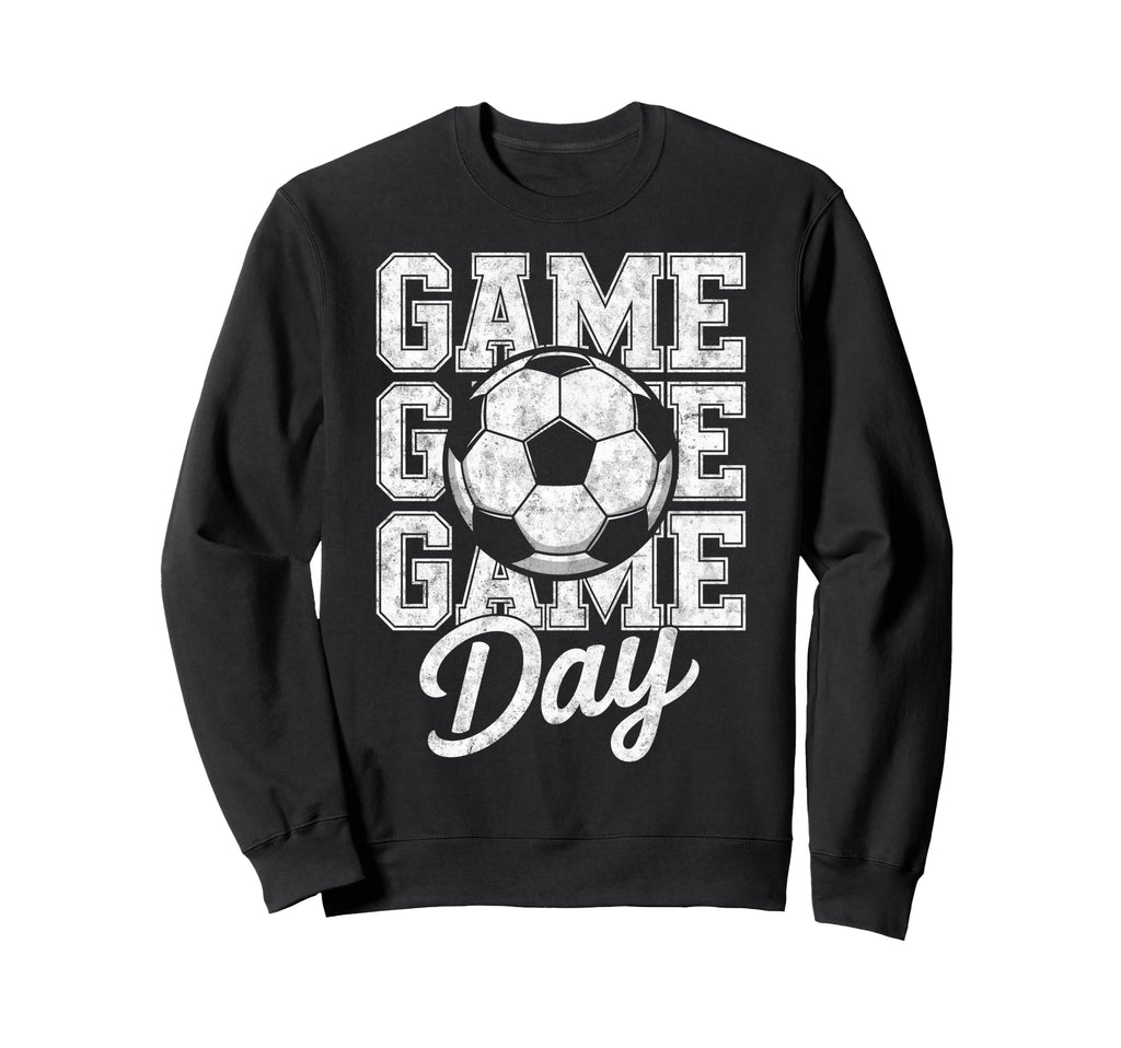 Game Day Soccer Player Fan Footbal Sweatshirt - Graphic Print for Adults