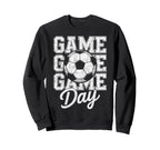 Game Day Soccer Player Fan Footbal Sweatshirt - Graphic Print for Adults