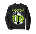 110 Year Old Birthday Soccer Themed Sweatshirt - Graphic Print for Adults