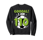 110 Year Old Birthday Soccer Themed Sweatshirt - Graphic Print for Adults