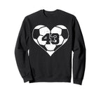 Soccer Heart Number 43 Jersey Sports Sweatshirt - Unique Graphic Unisex