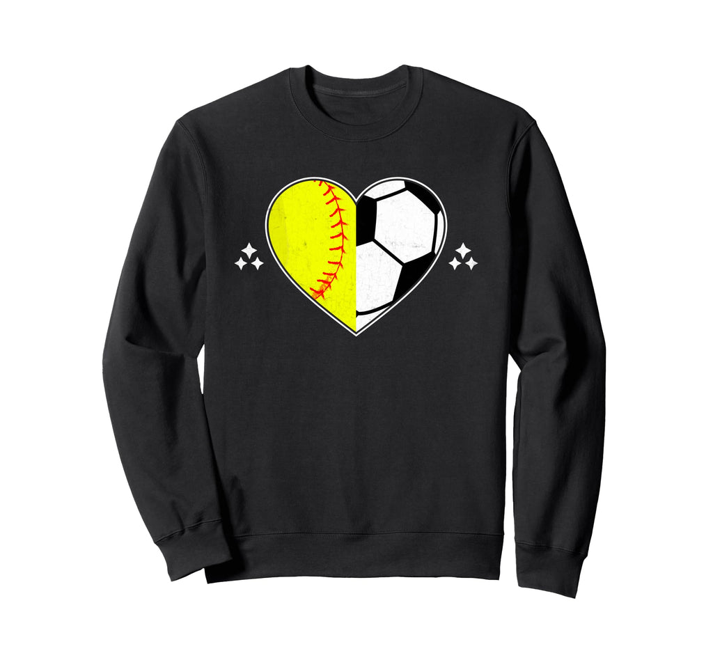 Soccer And Softball Heart Catcher Sweatshirt - Casual Everyday Wear Unisex