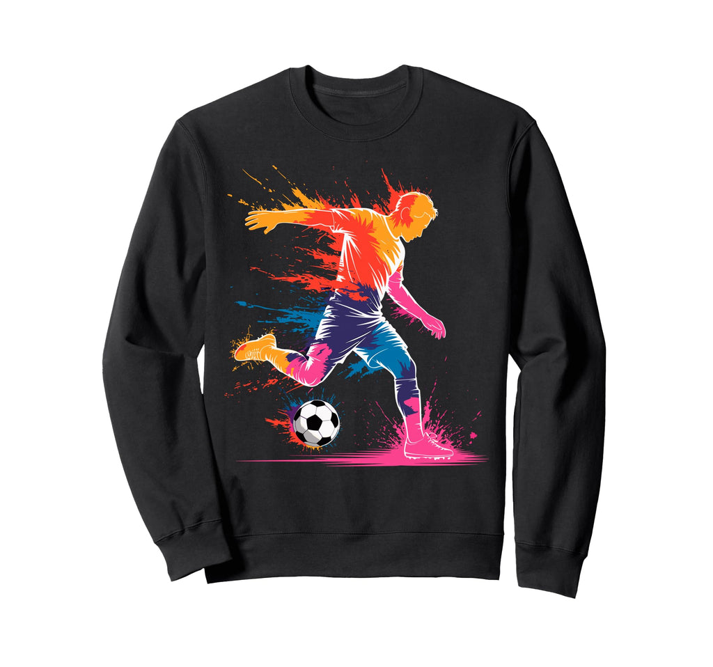Colorful Funny Soccer Player Fan Game Sweatshirt - Graphic Print Unisex