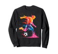 Colorful Funny Soccer Player Fan Game Sweatshirt - Graphic Print Unisex