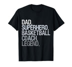 Dad Superhero Basketball Coach Legend Hoodie - Novelty Apparel Men Women