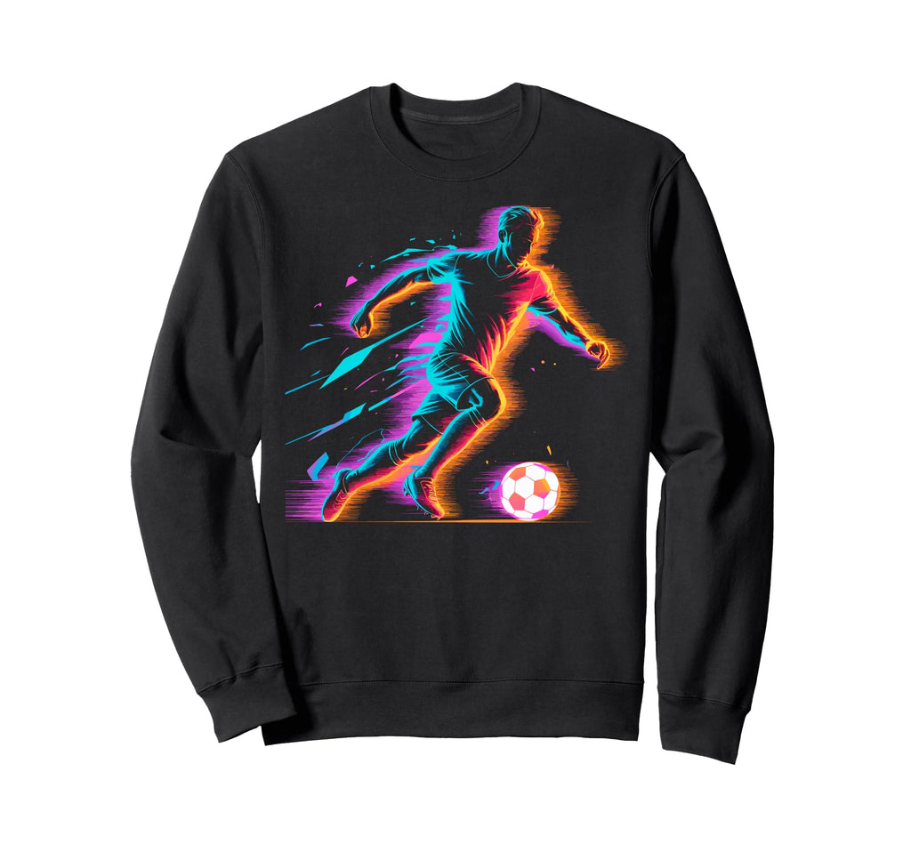 Colorful Funny Soccer Player Fan Sweatshirt - Unique Graphic for Adults