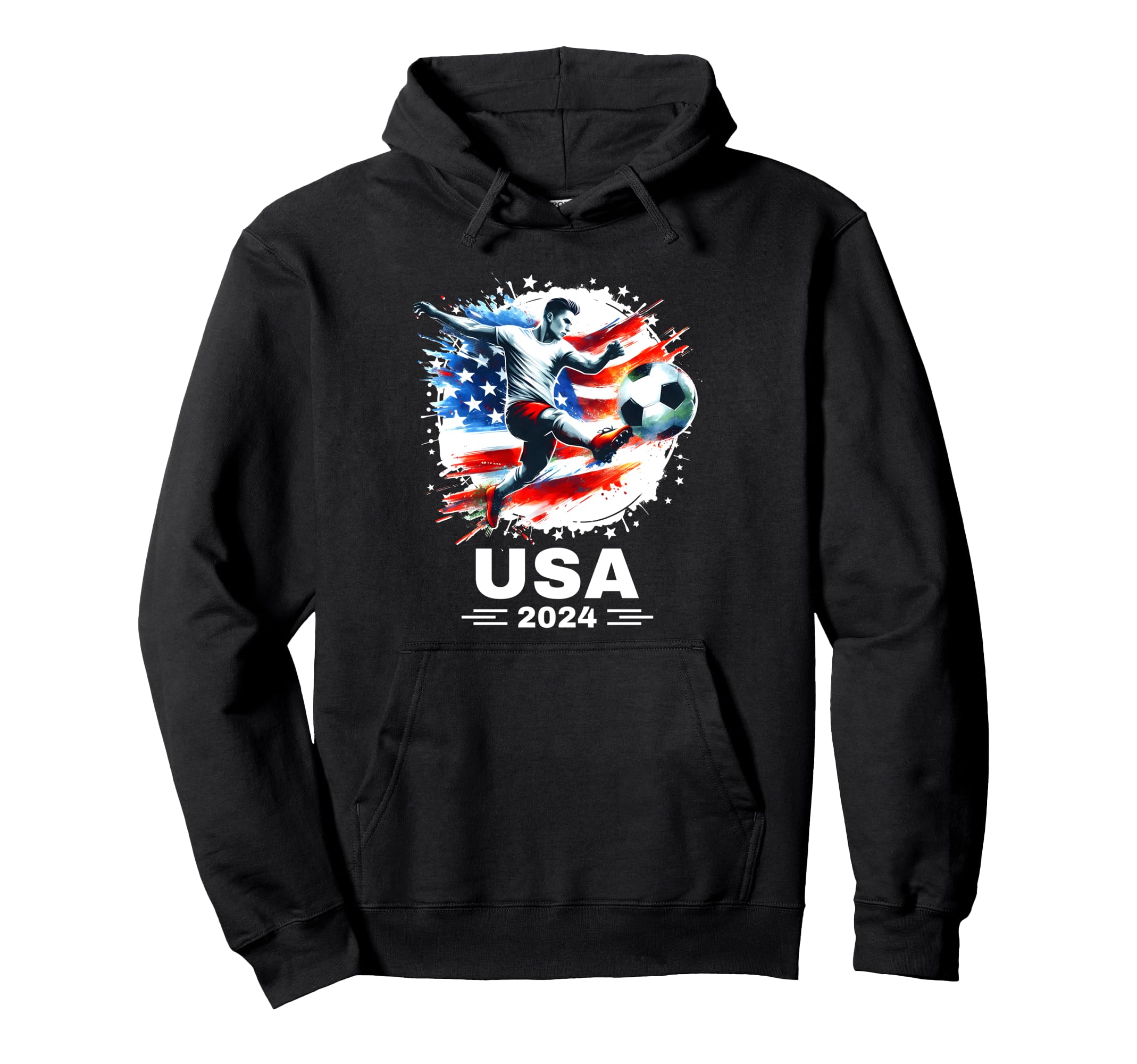 American Flag Soccer Soccer 2024 Hoodie - Custom Art Print Unisex