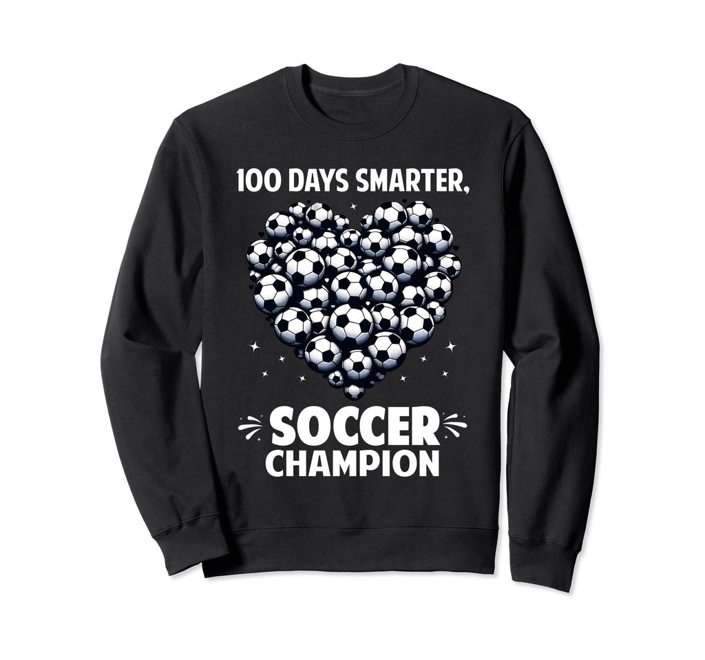 100 Days School Soccer Heart Love Sweatshirt - Custom Art Print for Adults