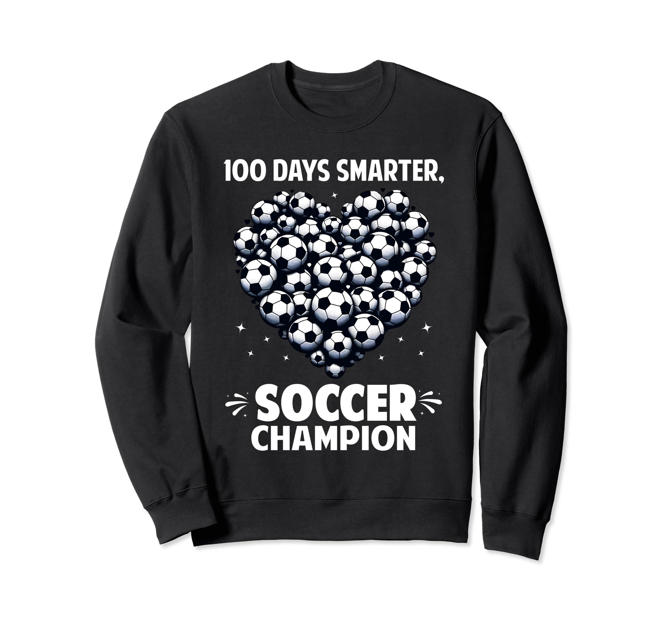 100 Days School Soccer Heart Love Sweatshirt - Custom Art Print for Adults
