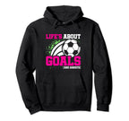 Soccer Player Lifes About Goals Assists Hoodie - Graphic Print Men Women