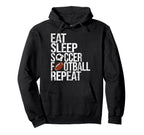 Eat Sleep Soccer Football Repeat Hoodie - Custom Art Print for Adults