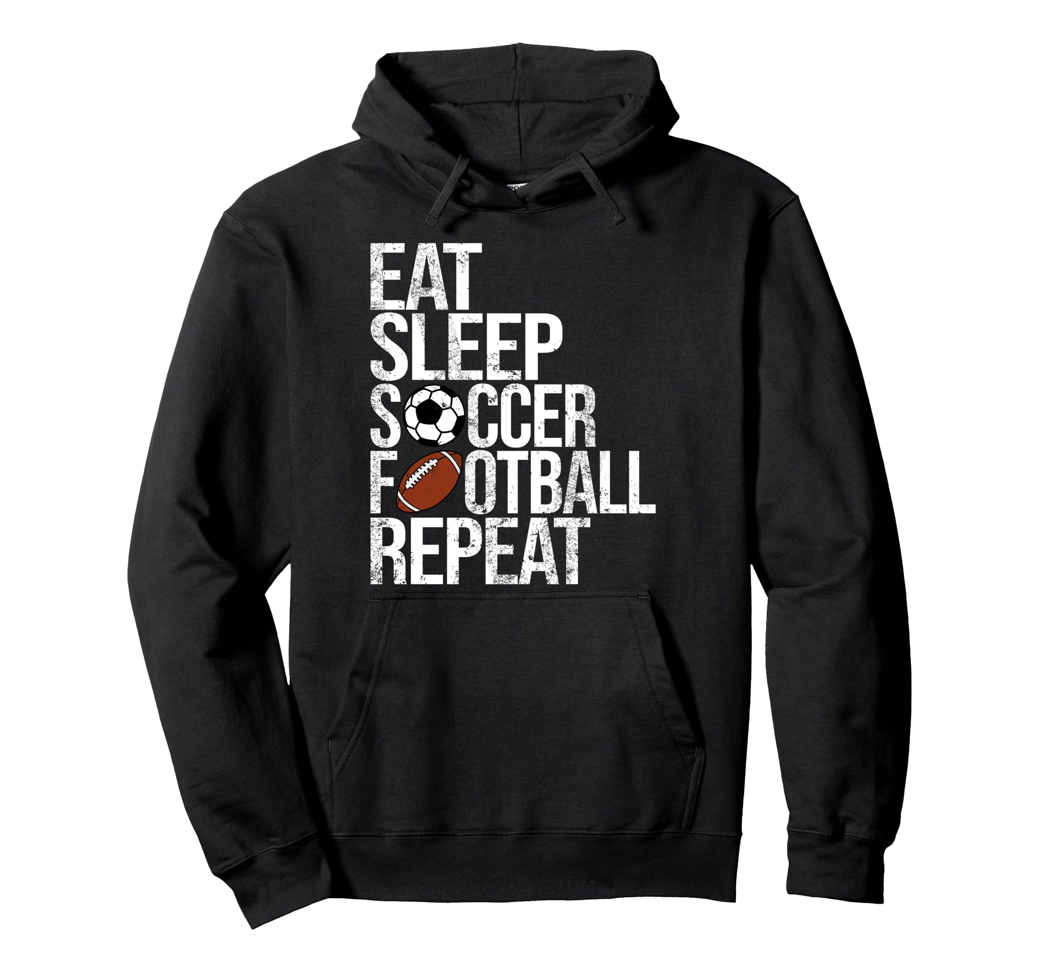 Eat Sleep Soccer Football Repeat Hoodie - Custom Art Print for Adults