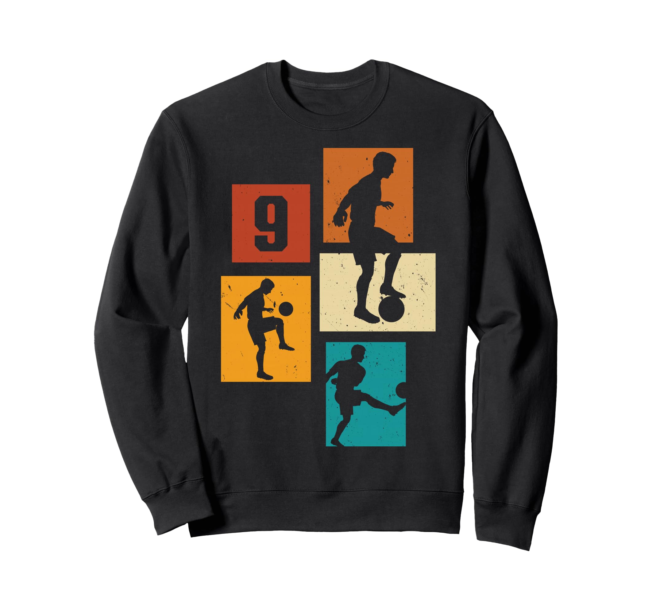 9Th Birthday Soccer Player Football 9 Sweatshirt - Minimalist Print Unisex