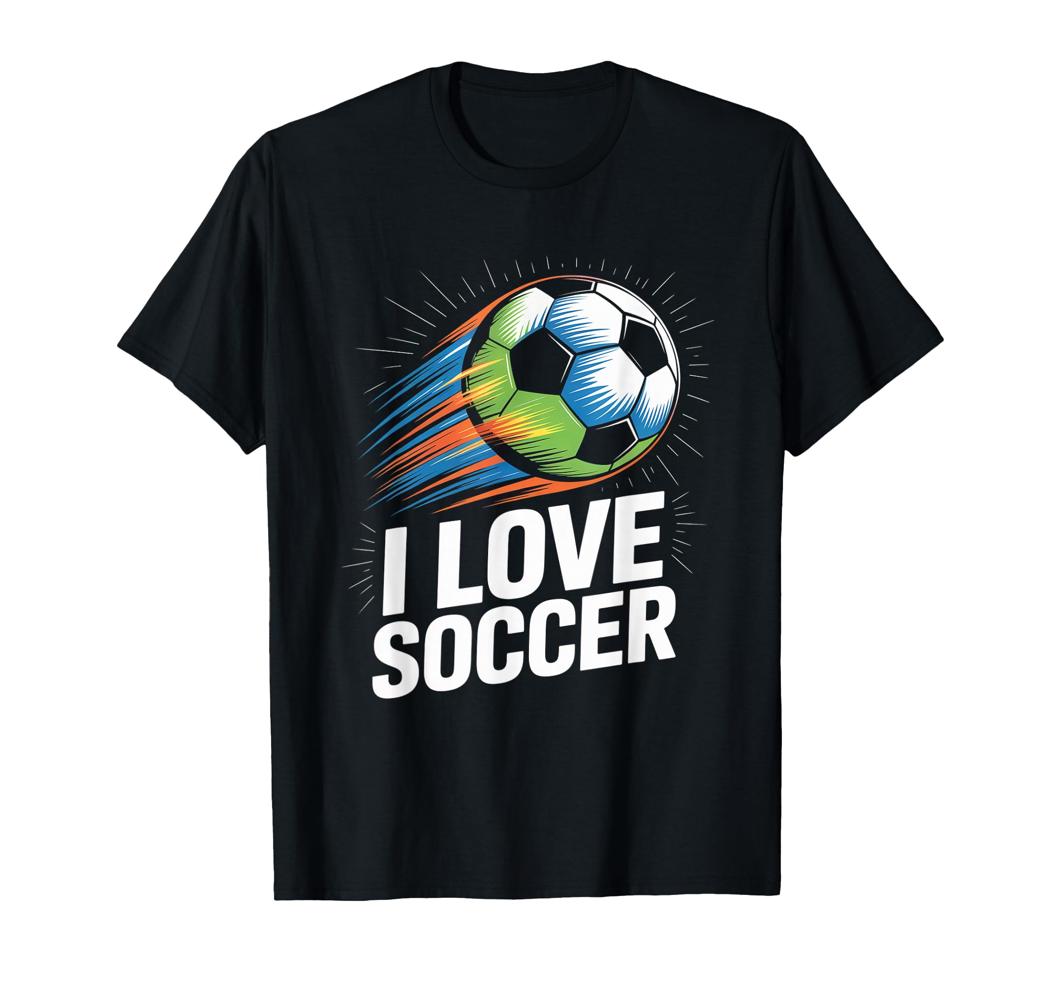 I Love Soccer Enthusiasts Ball Motion T-Shirt - Graphic Print Men Women