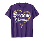Soccer Grandma Leopard Heart Funny T-Shirt - Streetwear Style Unisex