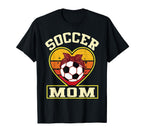 Soccer Mom Sunset Heart Soccer Ball T-Shirt - Novelty Apparel Men Women