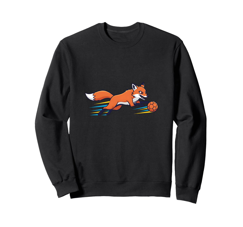 Speedy Fox Football Striker Running Sweatshirt - Unique Graphic for Adults