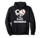 Ball Grandma Heart Funny Soccer Hoodie - Novelty Apparel Men Women