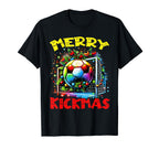 Merry Kickmas Soccer Ball Soccer T-Shirt - Minimalist Print for Adults
