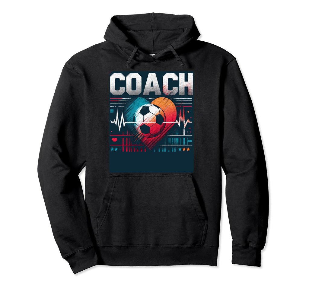 Soccer Coach Training Heart Beat Football Hoodie - Unique Graphic Unisex