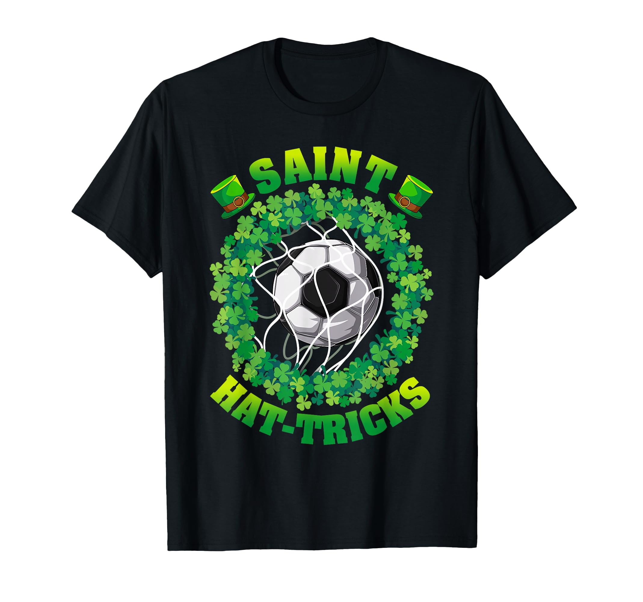 Saint Hat Trick Soccer Ball Net T-Shirt - Casual Everyday Wear Unisex