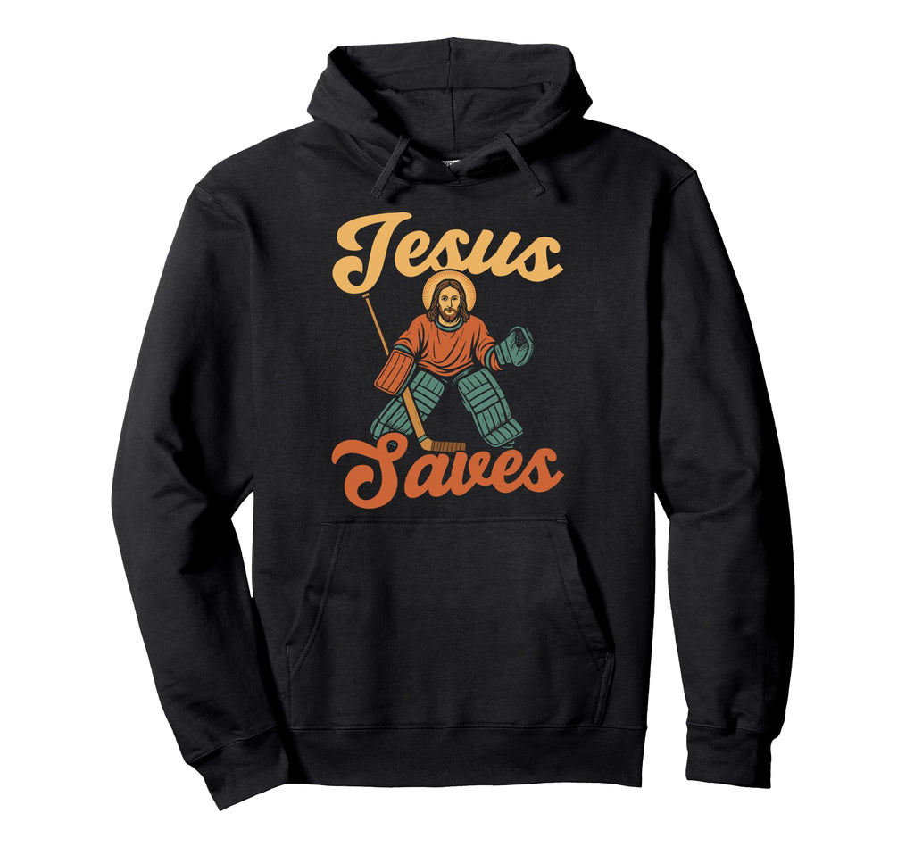 Ice Hockey Goalie Goalkeeper Jesus Hoodie - Fun Novelty Design for Adults