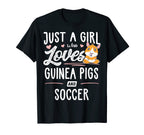 Just Who Loves Guinea Pigs And Soccer T-Shirt - Custom Art Print for Adults
