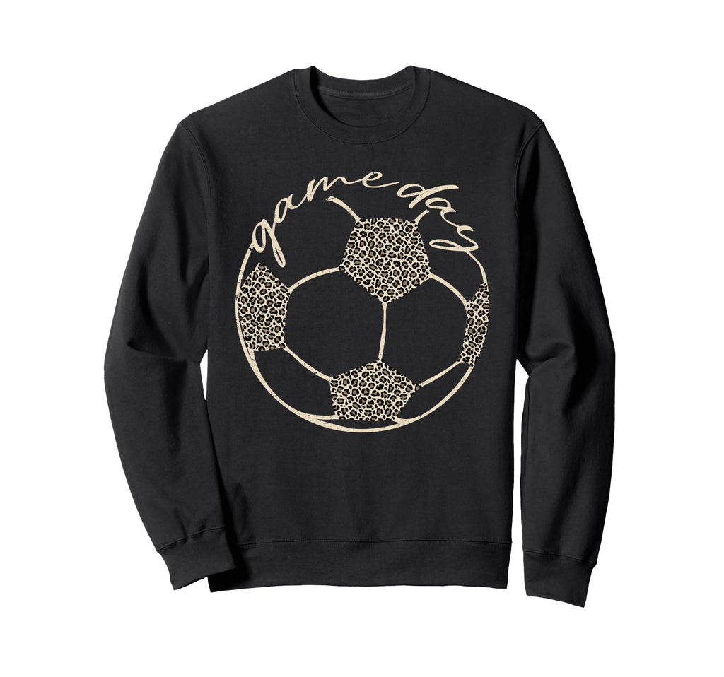 Soccer Game Day Leopard Cheetah Sweatshirt - Unique Graphic Men Women