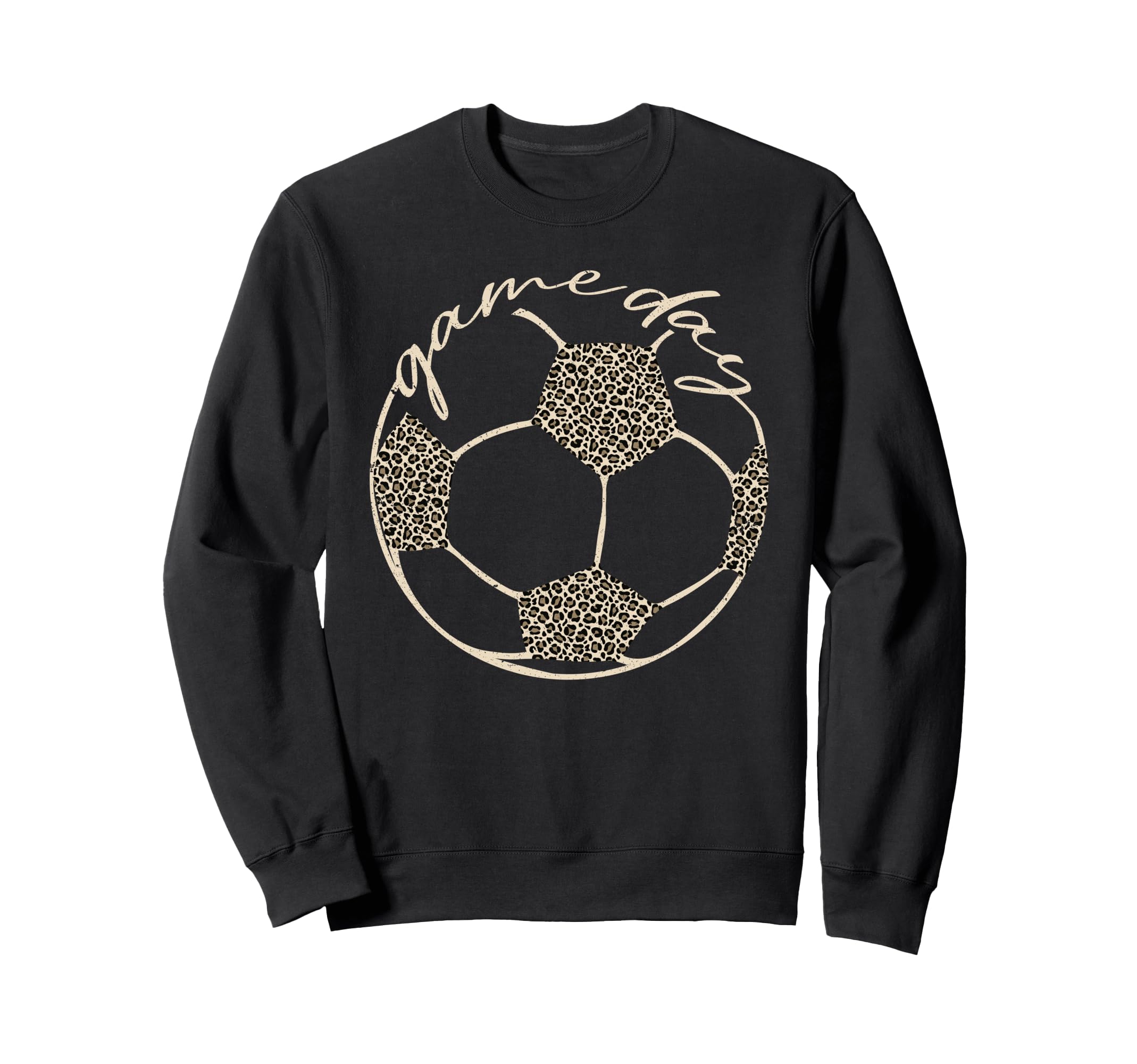 Soccer Game Day Leopard Cheetah Sweatshirt - Unique Graphic Men Women
