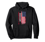 Patriotic Soccer Usa Flag Sweatshirt - Graphic Print for Adults