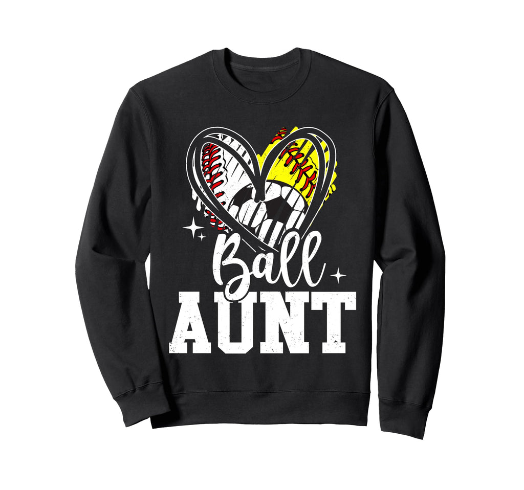 Ball Aunt Baseball Softball Soccer Sweatshirt - Aesthetic Graphic Unisex