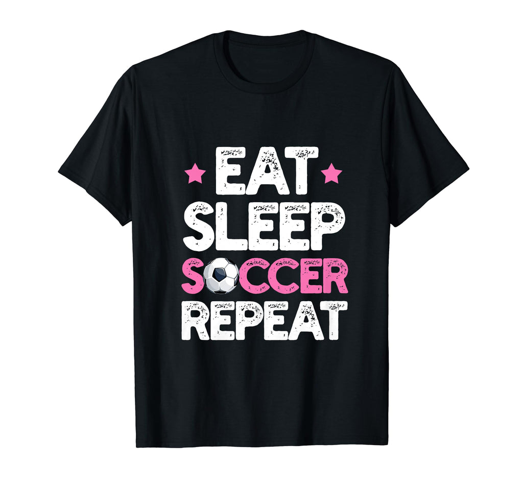 Eat Sleep Soccer Repeat Funny Soccer T-Shirt - Minimalist Print Men Women
