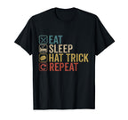 Eat Sleep Hat Trick Repeat Ice Hockey T-Shirt - Aesthetic Graphic Unisex