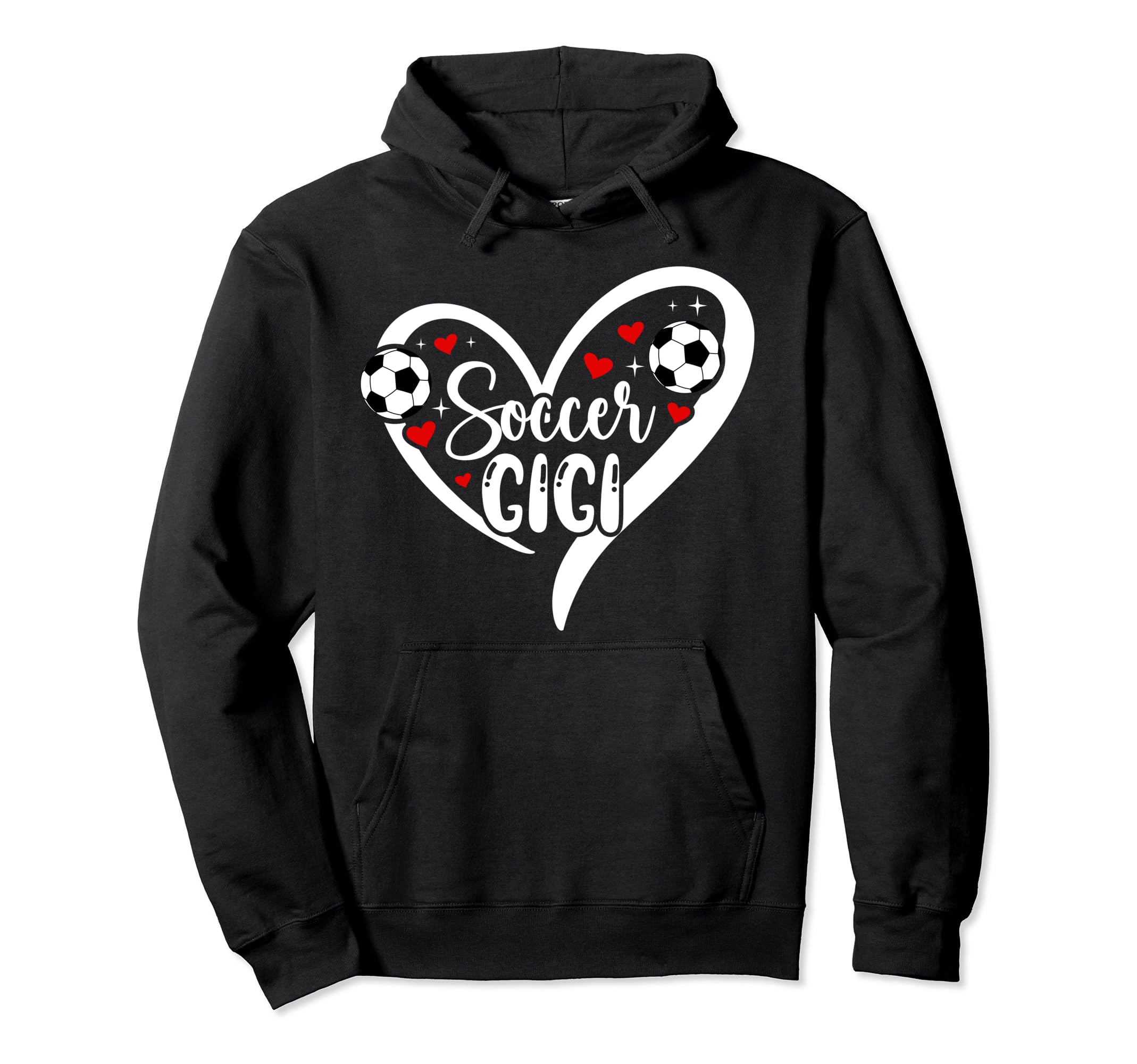 Soccer Gigi Heart Grandma Gigi Hoodie - Fun Novelty Design for Adults