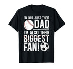 Their Biggest Fan Baseball Soccer T-Shirt - Casual Everyday Wear Men Women