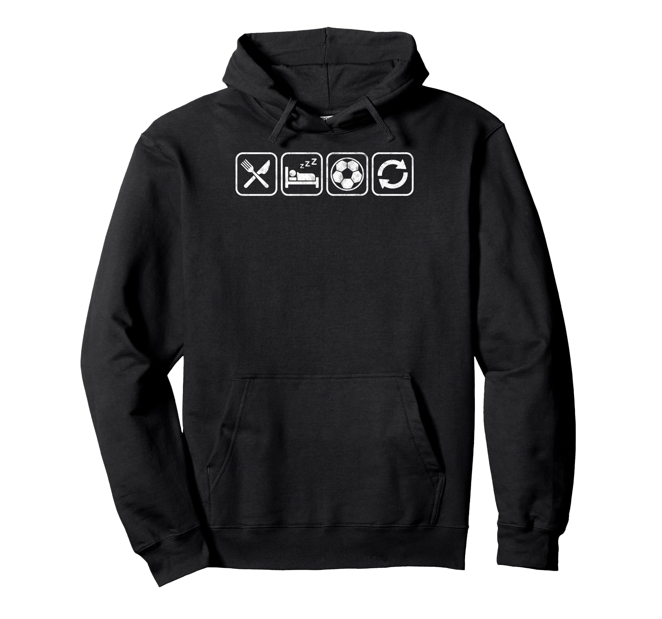 Eat Sleep Soccer Repet Goalie Player Hoodie - Unique Graphic for Adults