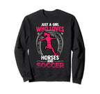 Just Who Loves Soccer And Horses Sweatshirt - Custom Art Print for Adults