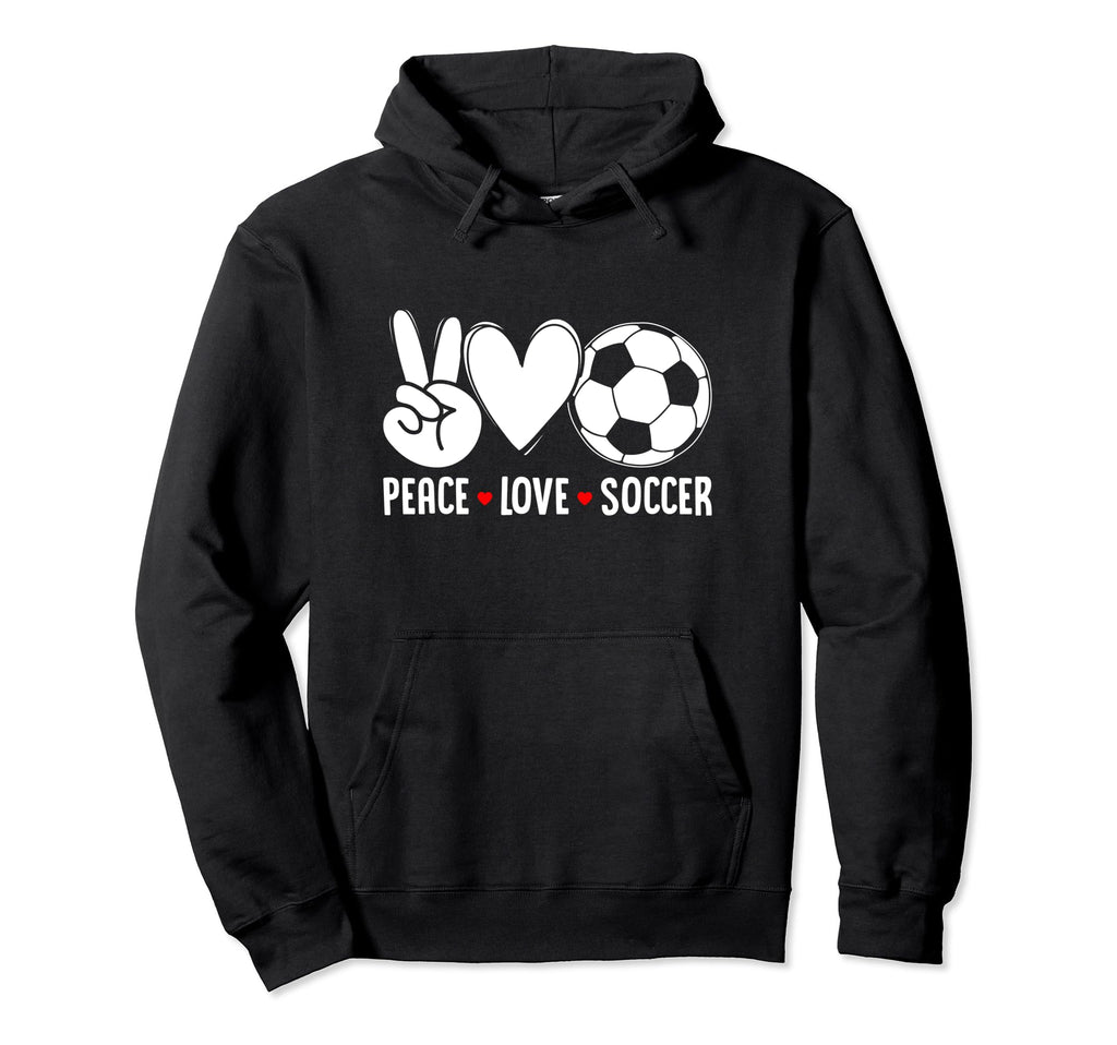 Peace Love Soccer Funny Soccer Player Hoodie - Aesthetic Graphic Unisex