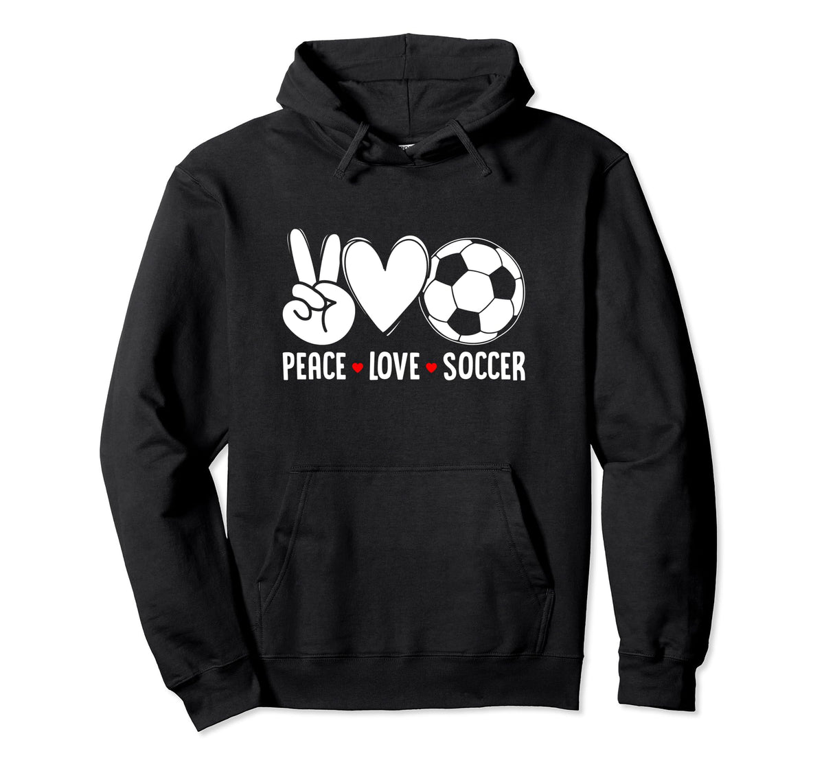 Peace Love Soccer Funny Soccer Player Hoodie - Aesthetic Graphic Unisex