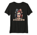 Womens Patriotic Soccer Mom American T-Shirt - Custom Art Print Men Women