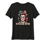 Womens Patriotic Soccer Mom American T-Shirt - Custom Art Print Men Women