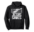 Jesus Saves Soccer Football Hoodie - Aesthetic Graphic for Adults